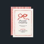 Elegante moderne traditionele rode boog Kerstmis Feestdagenkaart<br><div class="desc">Elegante moderne traditionele rode boog multi script en serif typografie Vrolijk kerstfeest kaart.</div>