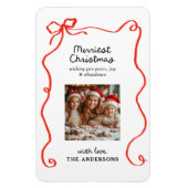 Elegante moderne traditionele rode boog Kerstmis Magneet (Verticaal)