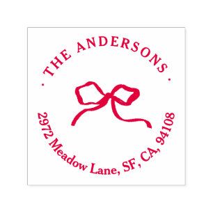 Elegante moderne traditionele rode boog Kerstmis Zelfinktende Stempel