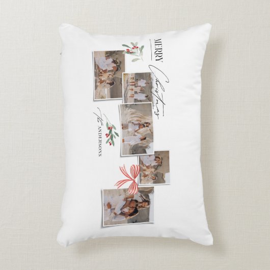 Elegante moderne traditionele rode boog multi foto accent kussen (Voorkant(Verticaal))