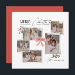 Elegante moderne traditionele rode boog multi foto feestdagenkaart<br><div class="desc">Elegante moderne traditionele rode boog multi script en serif typografie Vrolijk kerstfoto Vakantie kaart.</div>