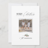 Elegante moderne traditionele rode boog multi foto feestdagenkaart (Voorkant)