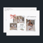 Elegante moderne traditionele rode boog multi foto feestdagenkaart<br><div class="desc">Elegante moderne traditionele rode boog multi script en serif typografie Vrolijk kerstfoto Vakantie briefkaart.</div>