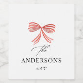 Elegante moderne traditionele rode boog multi foto wijn etiket (Enkel label)