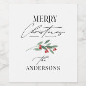 Elegante moderne traditionele rode boog multi foto wijn etiket (Enkel label)