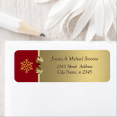 Elegante moderne trendy goud / rode vakantie sneeu etiket (Insitu)