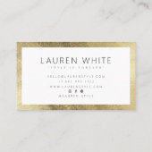 Elegante moderne trendy gouden minimalistische pro visitekaartje (Achterkant)