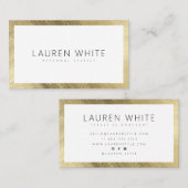 Elegante moderne trendy gouden minimalistische pro visitekaartje (Voorkant / Achterkant)