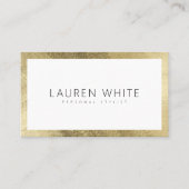 Elegante moderne trendy gouden minimalistische pro visitekaartje (Voorkant)