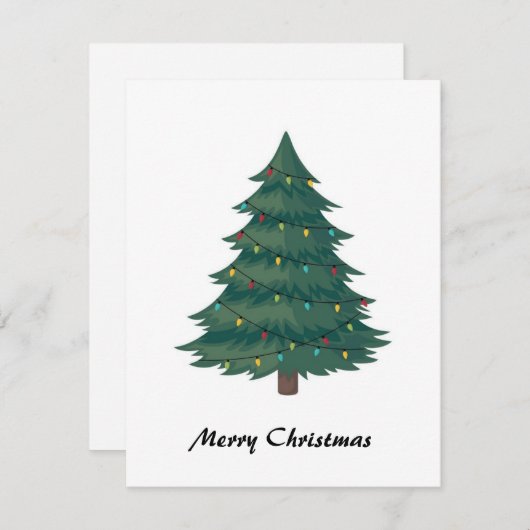 Elegante Moderne Trendy Kerstboom Niet-Foto Feestdagenkaart (Voorkant / Achterkant)