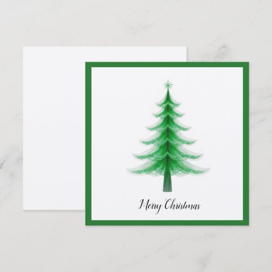 Elegante moderne trendy minimalistische kerstboom feestdagenkaart (Voorkant / Achterkant)