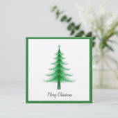 Elegante moderne trendy minimalistische kerstboom feestdagenkaart (Staand voorkant)