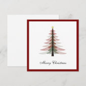 Elegante moderne trendy minimalistische kerstboom feestdagenkaart (Voorkant / Achterkant)