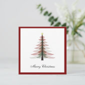 Elegante moderne trendy minimalistische kerstboom feestdagenkaart (Staand voorkant)
