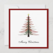 Elegante moderne trendy minimalistische kerstboom feestdagenkaart (Voorkant)