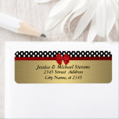 Elegante moderne trendy rode boog Polka dots bruil Etiket (Insitu)