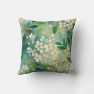 Elegante Moderne Trendy Stijlvolle Groen Witte Blo Kussen