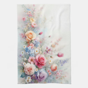 Elegante Moderne Trendy Watercolor Bloemenschilder Theedoek