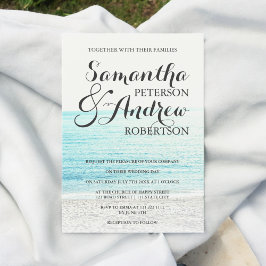 Elegante moderne tropische strandfotografie bruilo kaart