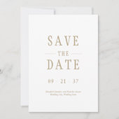 Elegante Moderne Trouw Wit Save The Date (Voorkant)