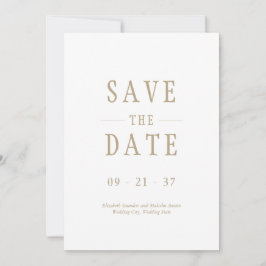 Elegante Moderne Trouw Wit Save The Date