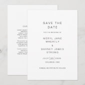 Elegante Moderne Trouwdag Save The Date (Voorkant / Achterkant)