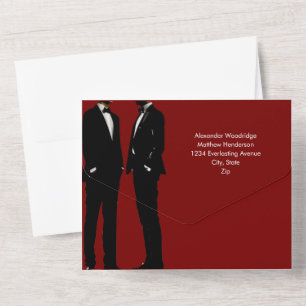 Elegante moderne trouwerij voor homoseksuele manne all in one uitnodiging