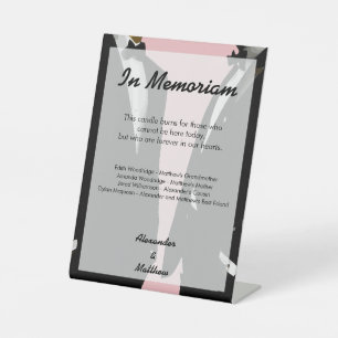 Elegante moderne trouwerij voor homoseksuele manne reclamebord met voetstuk