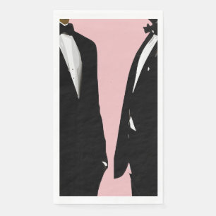 Elegante moderne trouwerij voor homoseksuele manne servet