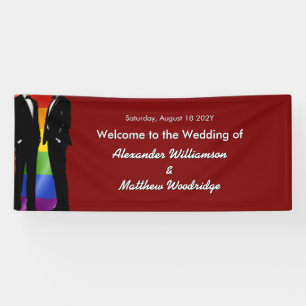 Elegante moderne trouwerij voor homoseksuele manne spandoek