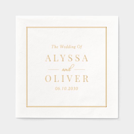 Elegante moderne trouwfolie servetten (Voorkant)