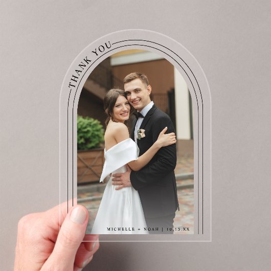 Elegante moderne trouwfoto dank u acryl uitnodigingen (Insitu (Draagbaar))