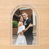 Elegante moderne trouwfoto dank u acryl uitnodigingen (Voorkant)