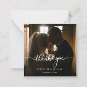 Elegante moderne trouwfoto dank u notitiekaartje (Voorkant)