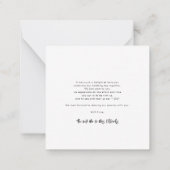 Elegante moderne trouwfoto dank u notitiekaartje (Achterkant)