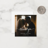 Elegante moderne trouwfoto dank u notitiekaartje (Voorkant / Achterkant in situ)