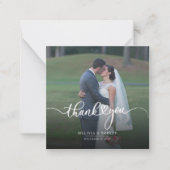 Elegante moderne trouwfoto dank u notitiekaartje (Voorkant)
