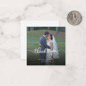 Elegante moderne trouwfoto dank u notitiekaartje (Voorkant / Achterkant in situ)