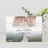 Elegante moderne trouwfoto save the date (Staand voorkant)