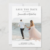 Elegante moderne trouwfoto save the date (Voorkant)