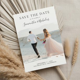 Elegante moderne trouwfoto save the date