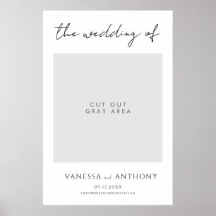 Elegante moderne trouwfoto Selfie Lijst Poster