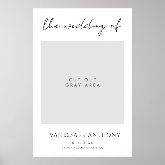 Elegante moderne trouwfoto Selfie Lijst Poster (Voorkant)