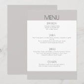 Elegante moderne trouwkaart klassieke script menuk menu (Voorkant / Achterkant)