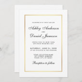 Elegante moderne trouwkaart zwart en wit kaart (Voorkant / Achterkant)