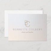 Elegante moderne tweevoudige initiaal monogram pro bedankkaart (Voorkant / Achterkant)