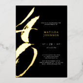 Elegante moderne typografie 40ste verjaardag folie uitnodiging (Voorkant)