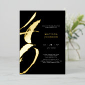 Elegante moderne typografie 40ste verjaardag folie uitnodiging (Staand Voorkant)