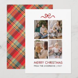 Elegante moderne typografie 4 foto Kerstmis Feestdagenkaart