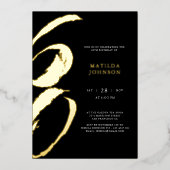 Elegante moderne typografie 60ste verjaardag folie uitnodiging (Voorkant)